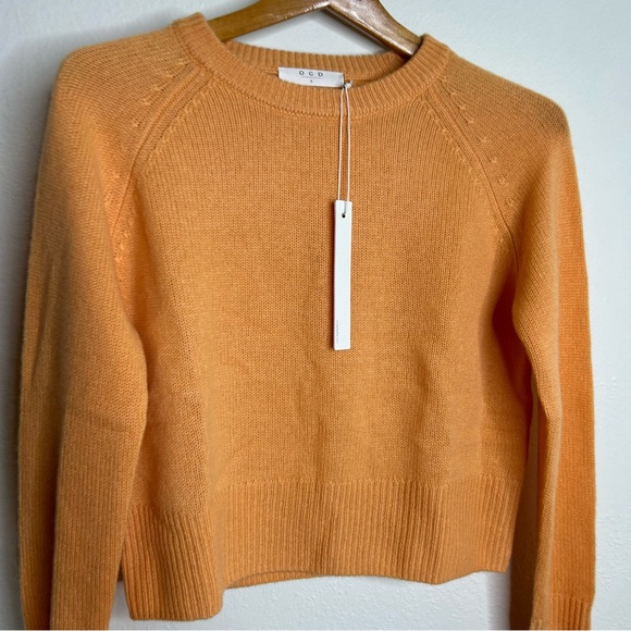 NWT One Grey Day 100% Cashmere Blakely Crew Neck Sweater Orange Size  Small - Picture 3 of 16